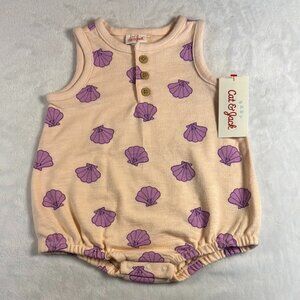 Cat & Jack Baby Girl Seashell Romper Pink Purple NWT